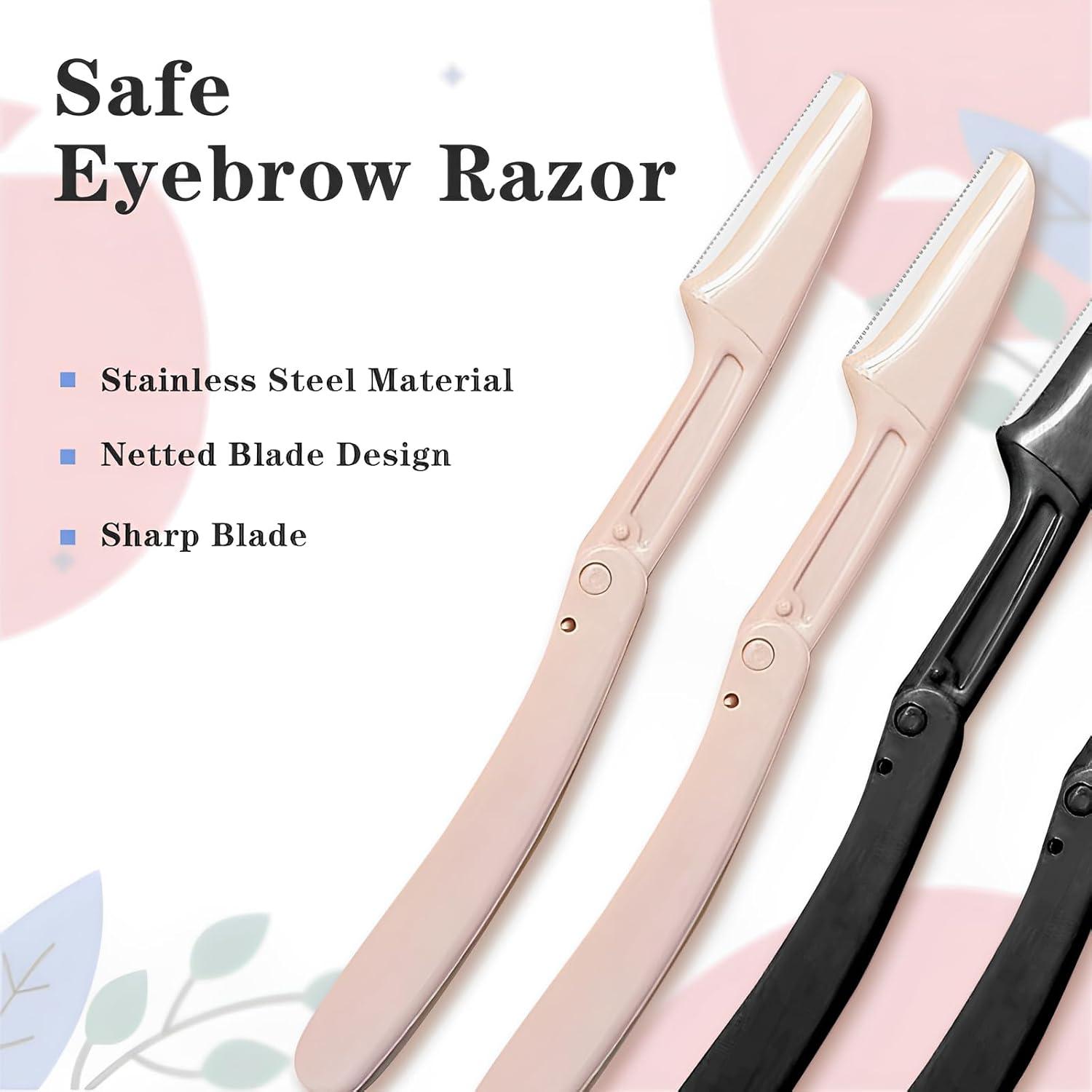 Truein 8 Eyebrow Razors Foldable Safety Face Razors for Women Multi