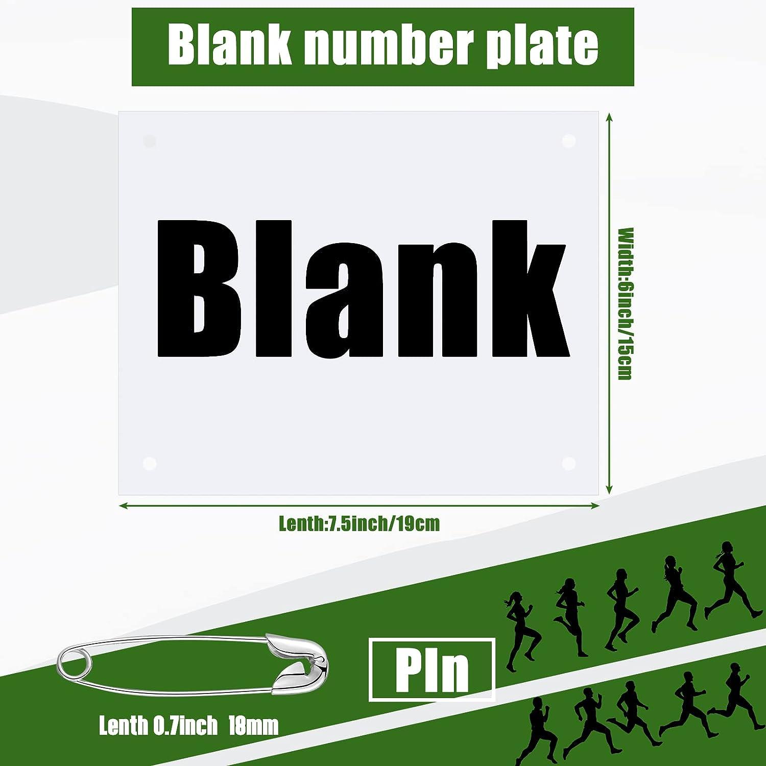 200 Pcs Blank Running Bib Numbers with Safety Pins for Marathon ...