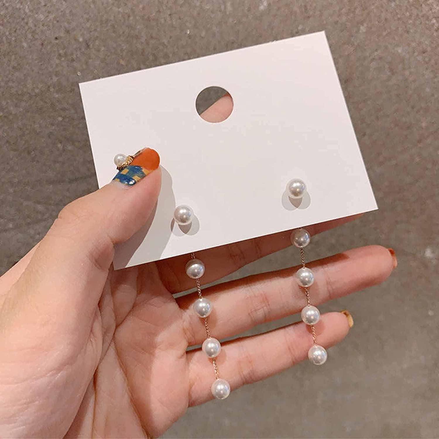 Yheakne Boho Crystal Pearl Ear Jacket Earrings Cz Pearl Chevron Earrings Silver V Shape Earrings Vintage Geometric V Arrow Earrings Jewelry for Women