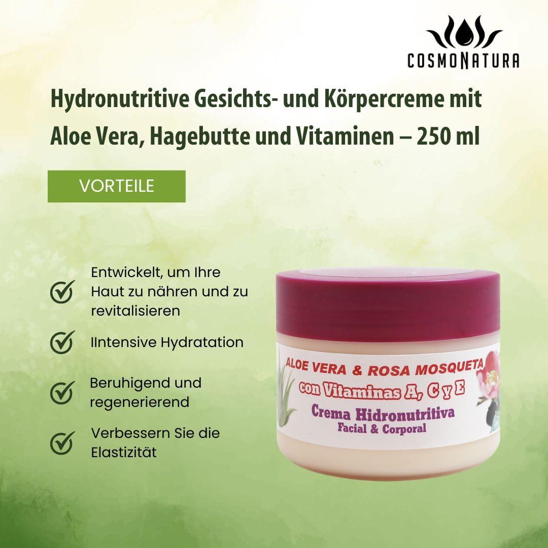 Cosmonatura Aloe Vera & Rose Hip Cream 250ml - Nourishing Night Cream for  Glowing Skin | International Shipping Available | Buy Now with Express  International Delivery | GoSupps.com