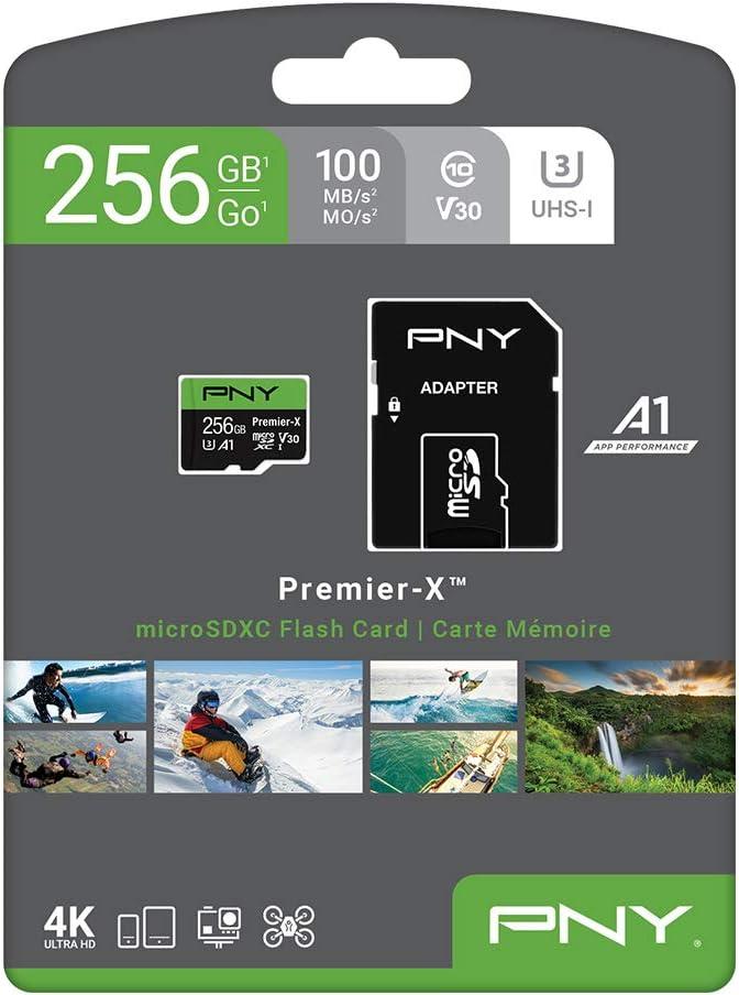 PNY 256GB Premier-X Class 10 U3 V30 microSDXC Flash Memory Card