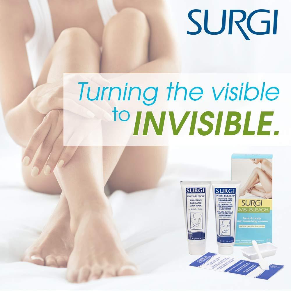 Surgi InvisiBleach Face & Body Hair Bleaching Cream 1.5 oz Pack of 2