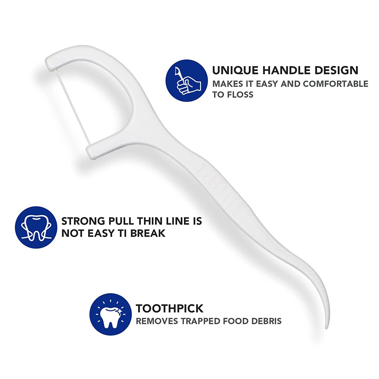 Dental Floss Picks High Toughness Toothpicks Sticks with Portable Case Dental Picks (200pcs)