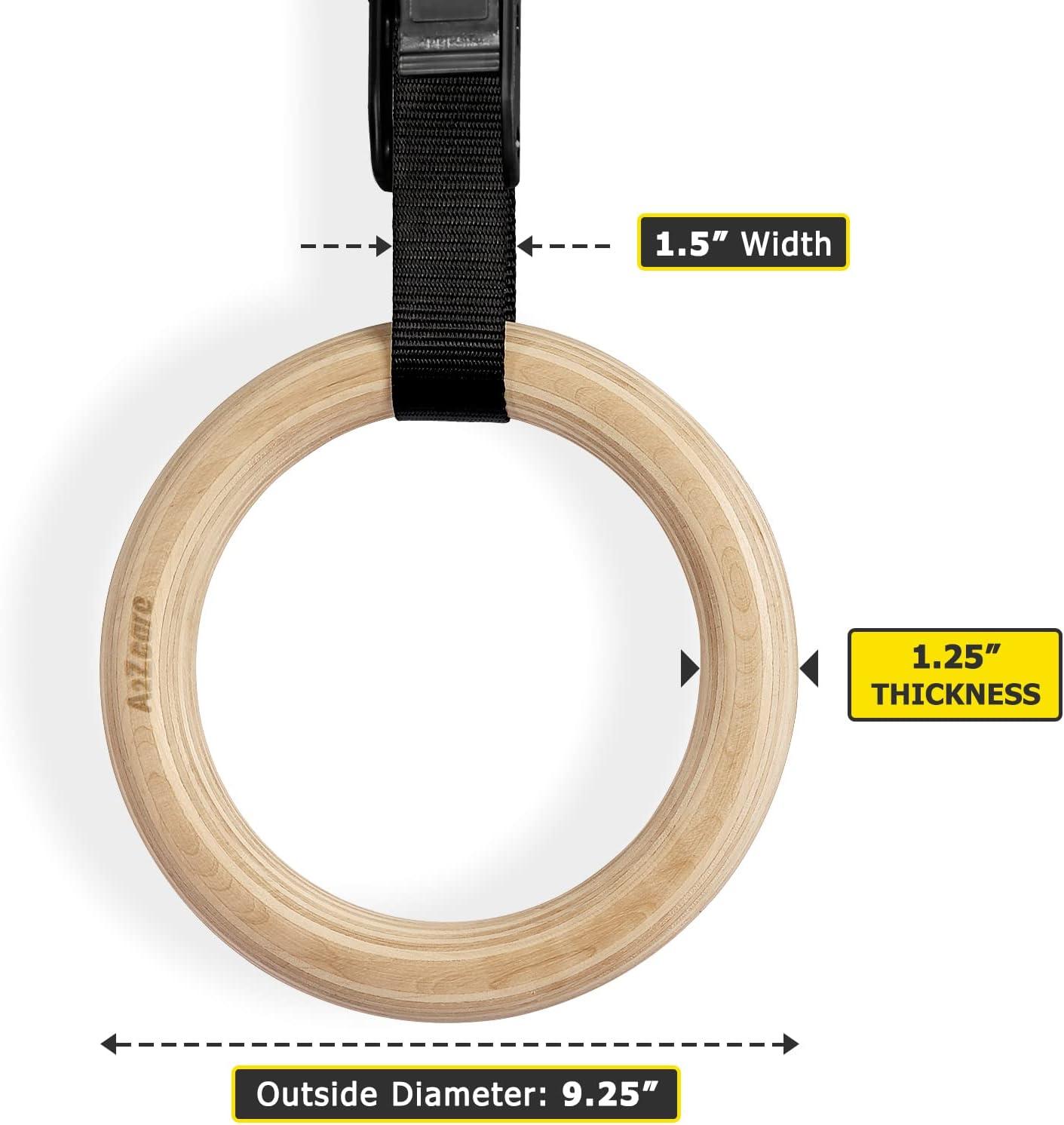 Buy IRIS Fitness Wooden Gymnastic Rings,Olympic Gym Rings with Heavy Duty  1.5