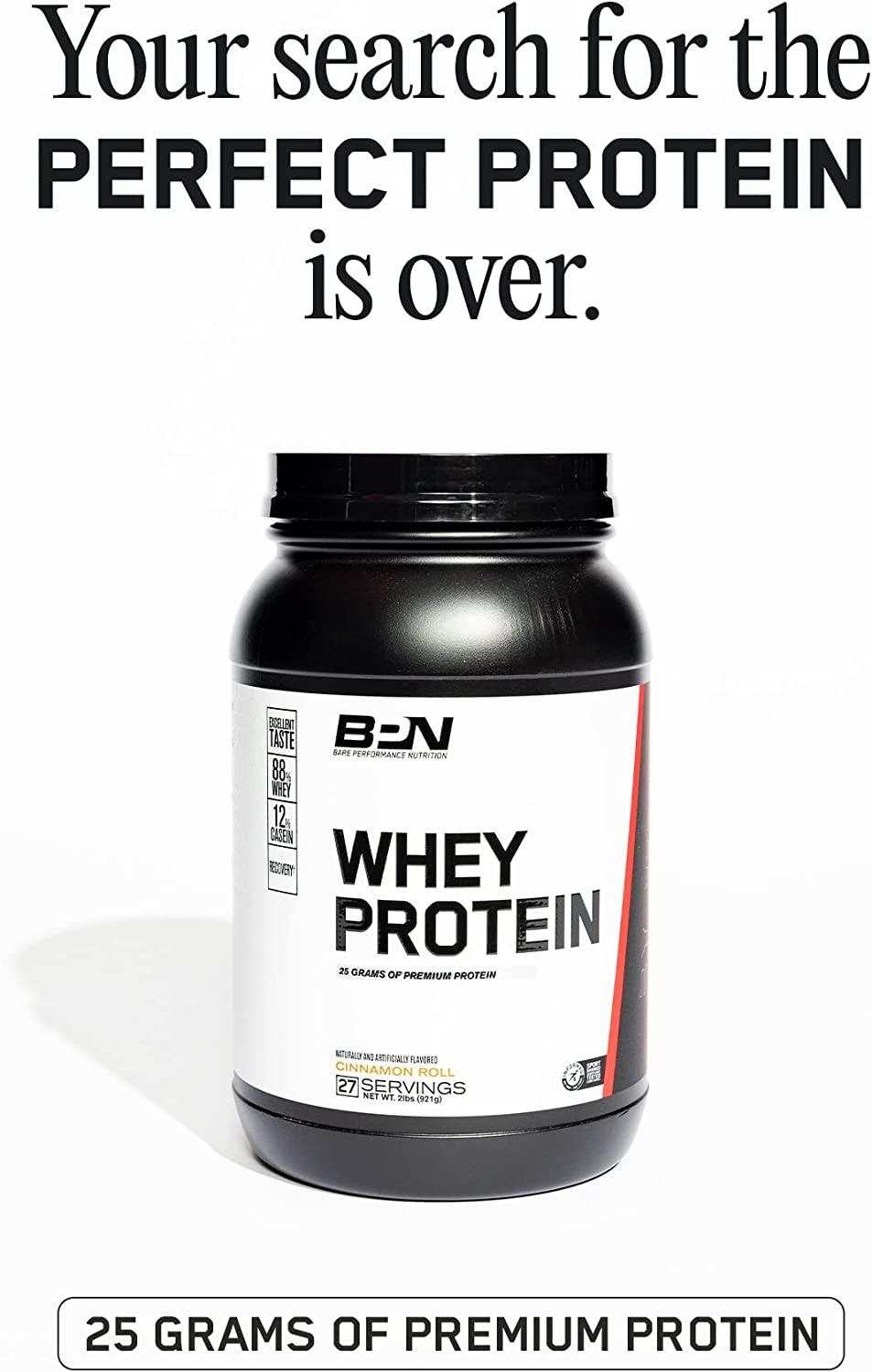 Bare Performance Nutrition, Whey Protein Powder, Meal Replacement, 25G