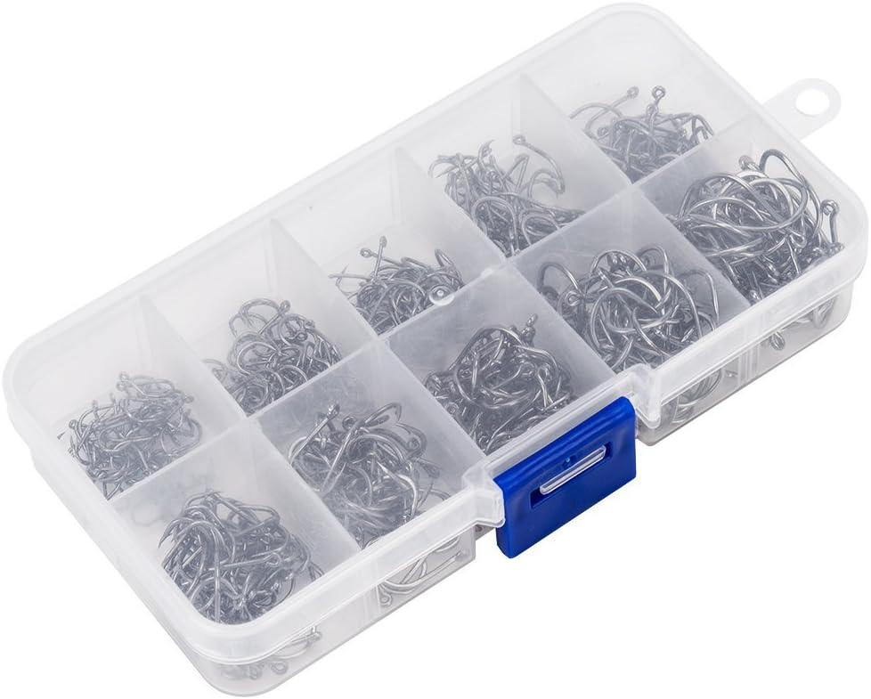 300/500pcs Small Fishing Hooks, Assorted 10 Sizes (3#-12#) Fish Hooks,  Portable Plastic Box, Strong Sharp Fish Hook With Barbs For  Freshwater/Seawater