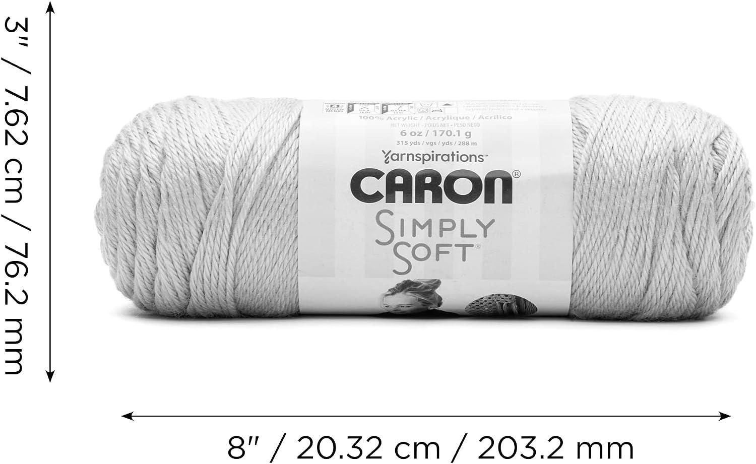 Caron Simply Soft Acrylic White Yarn 5.5 oz, size 4 yarn, approx