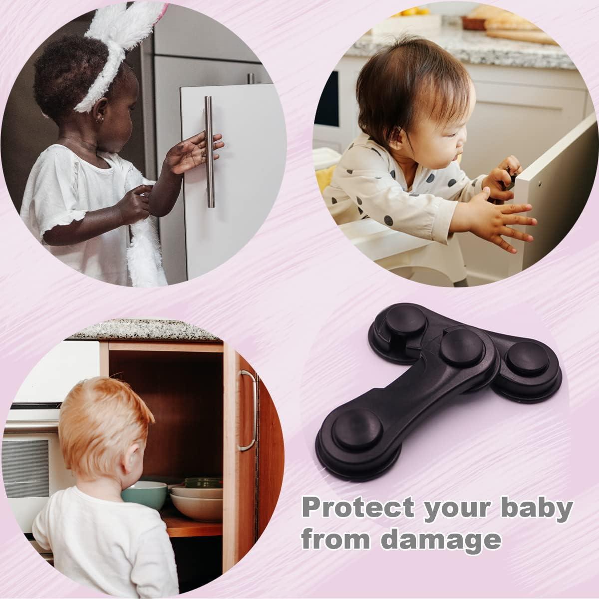 Cabinet Locks for Babies and Child Safety, 4 Pack Childproof