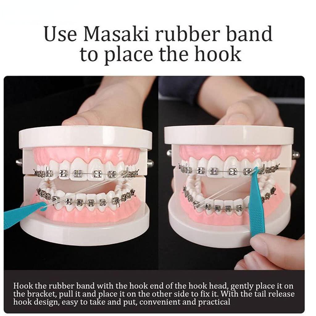 50 Pcs Dental Elastic Rubber Band Placers for Braces Orthodontic Tool