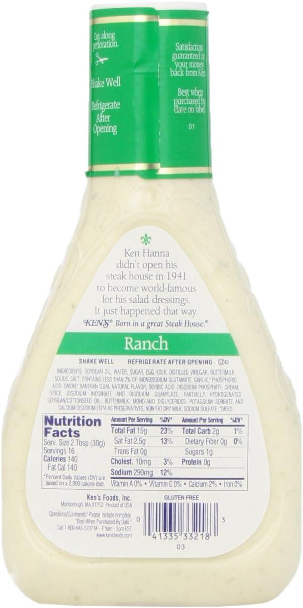 Ken's Steak House Ranch Salad Dressing 473ml - Classic Creamy Flavor ...