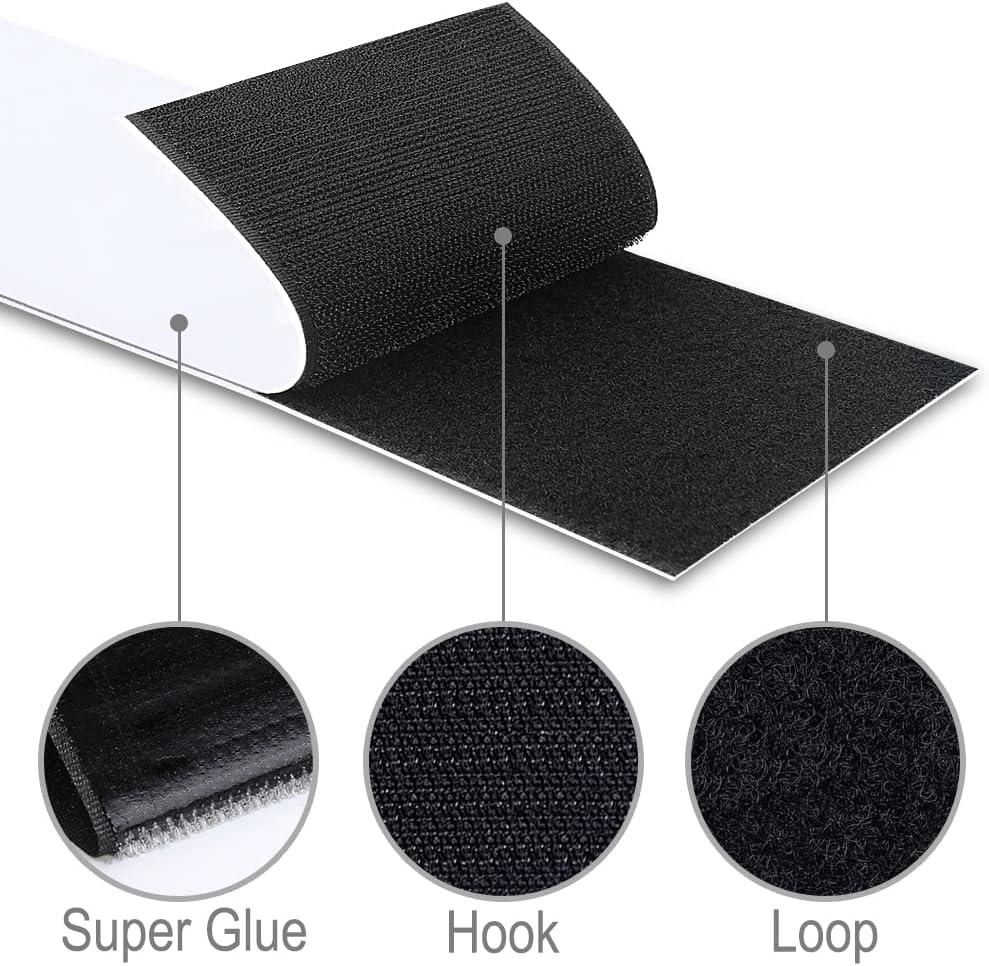 Non Slip Cushion Pad Rolled Hook Loop Tape with Adhesive for
