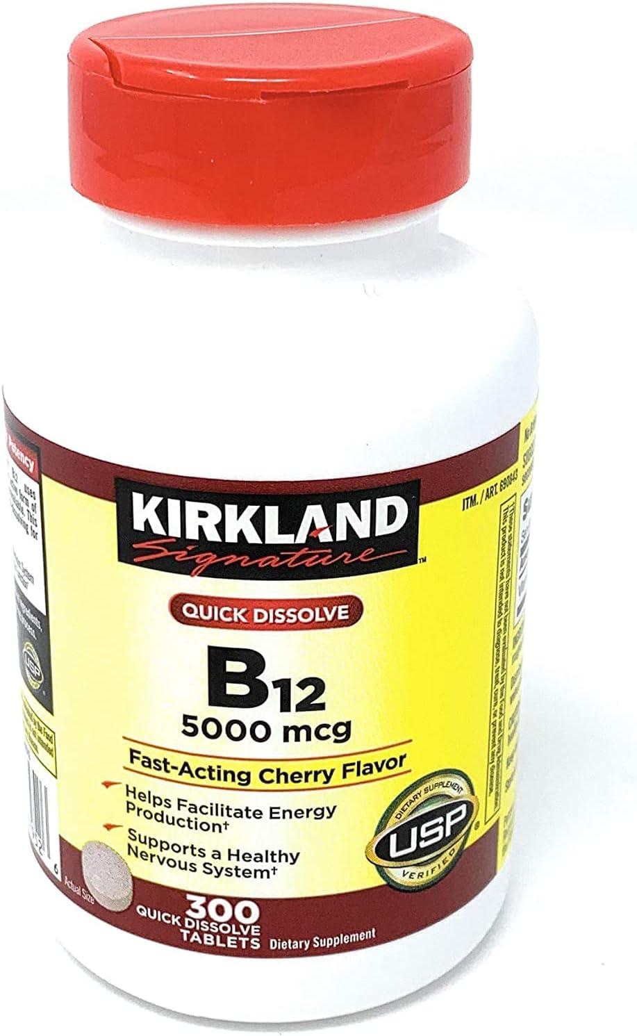 Kirkland Signature B12 5000 mcg 300 Quick Dissolve Tablets