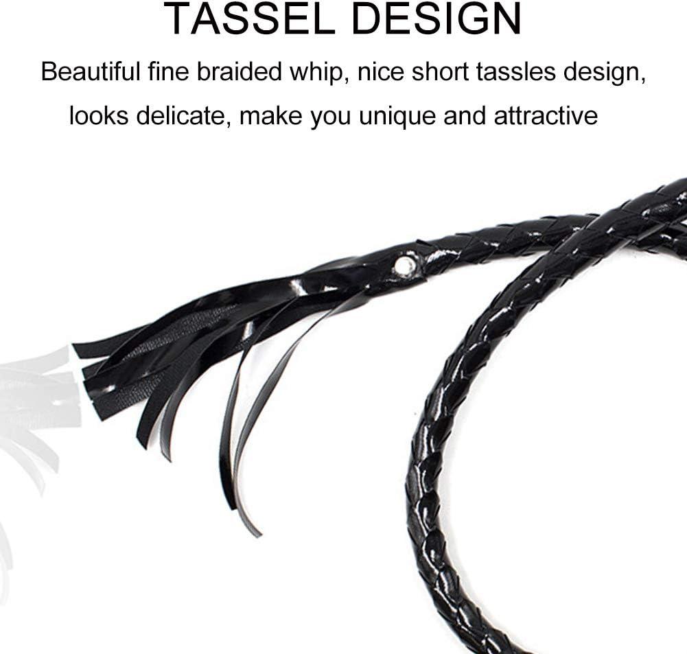CALIDAKA Faux Leather Black Whip Costume Whip Handmade Bullwhip, Whip  Costume Accessory Horse Riding Crops Equestrianism Whips for Stage  Performance Racing Cosplay Costume Accessories 120cm/47.24inch Black