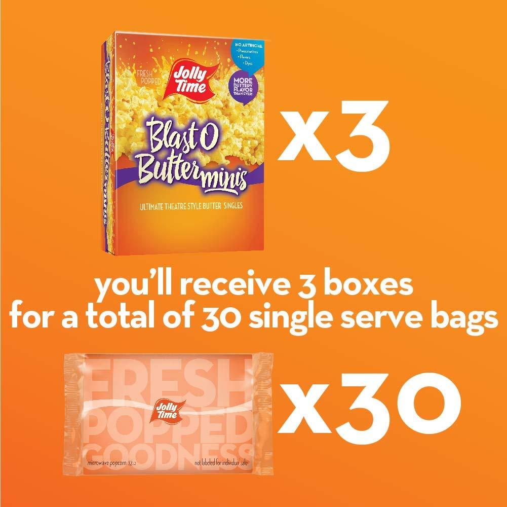 JOLLY TIME Natural Mini's Microwave Popcorn Bags Single Serving Mini