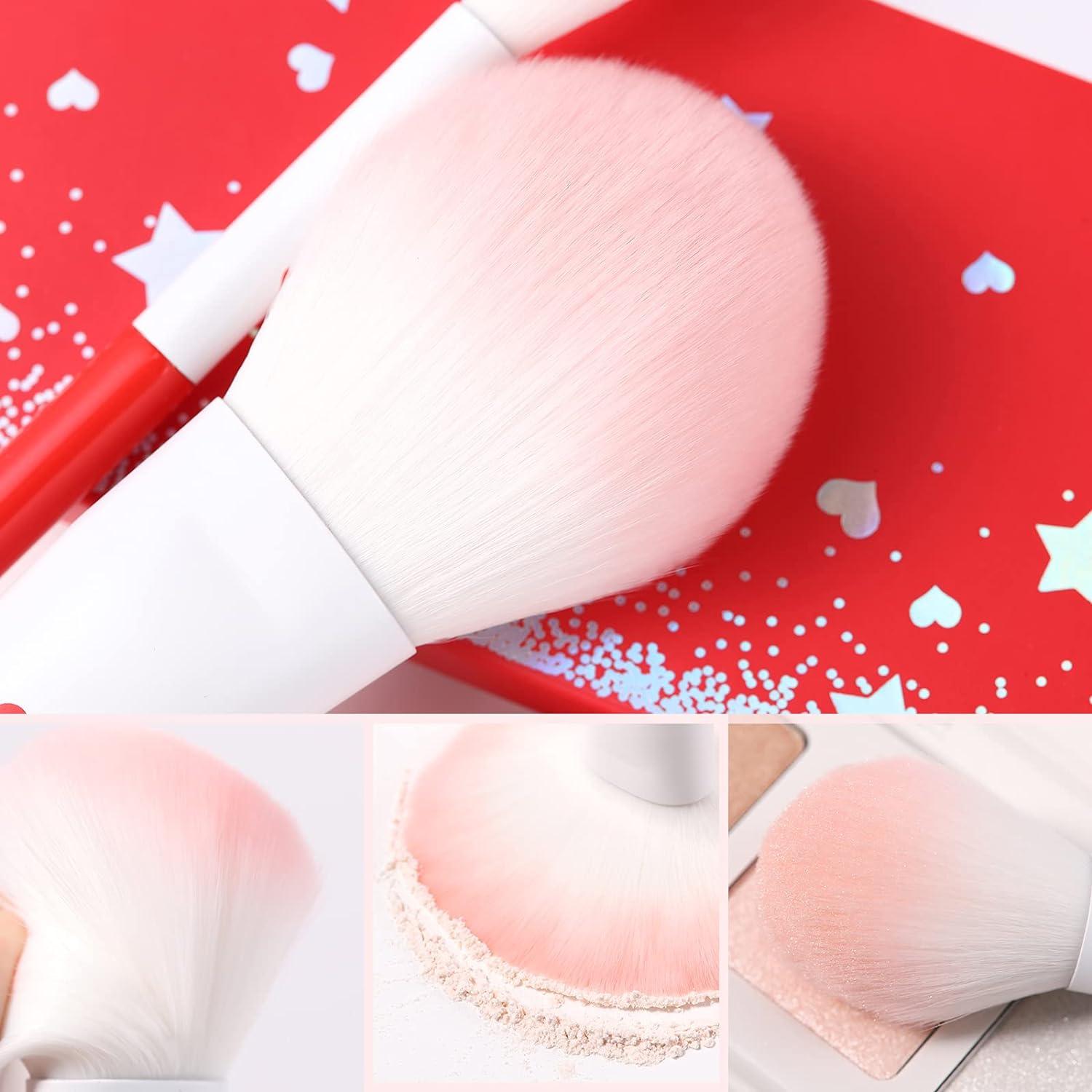 Docolor Makeup Brushes 12Pcs Comic 2D Makeup Brush Set Premium Synthetic  Kabuki Brush Cosmetics Foundation Concealers Powder Blush Blending Face Eye  Shadows White Brush Sets 12 Piece