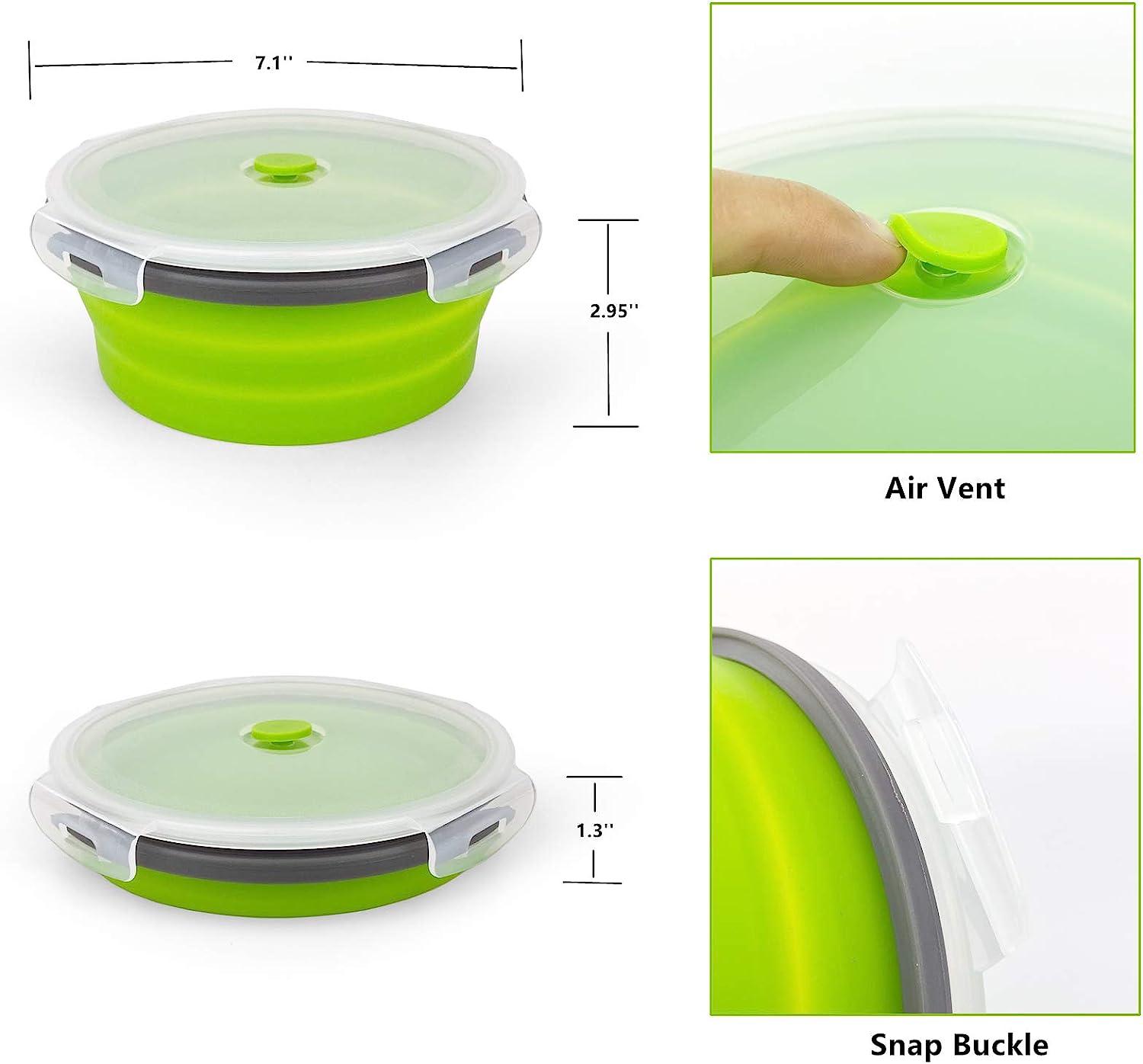 CCyanzi 1200ml Collapsible Camping Bowl Silicone Food Storage Container