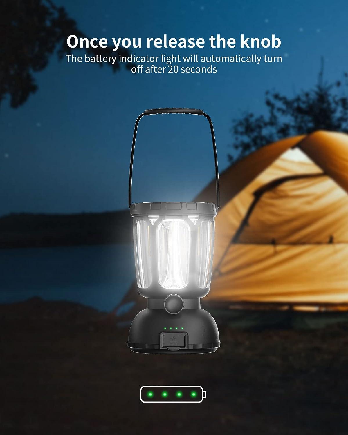 10-200hrs Long Lasting LED Camping Lantern with 6000mAh, Hand Crank /Solar  Powered /Type-C Rechargeable for Power Outages, Warm/Cold Light Stepless