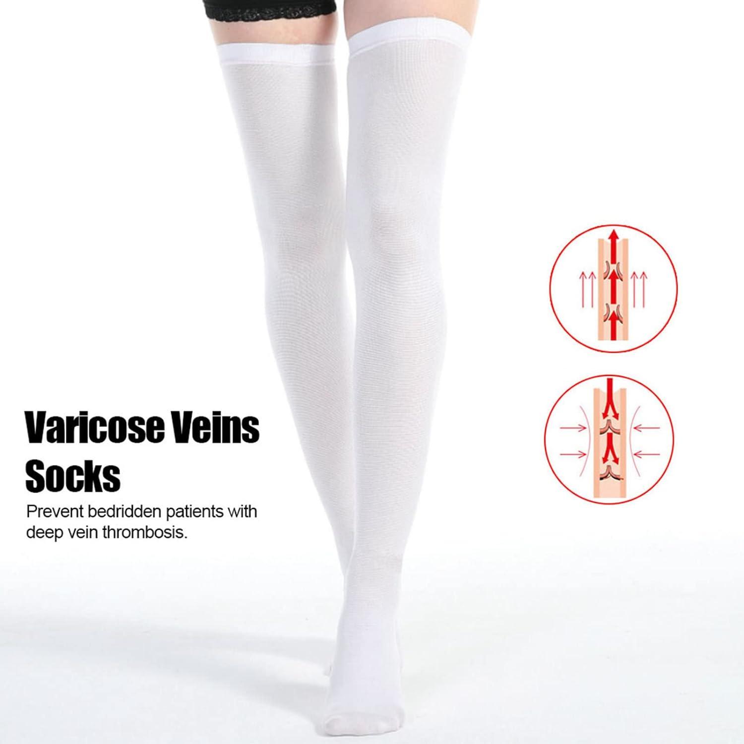 oceanside Health Compression Socks Varicose Vein Stockings Anti-Slip Blood  Clots Compression Socks Health Care Stockings Pure white Large