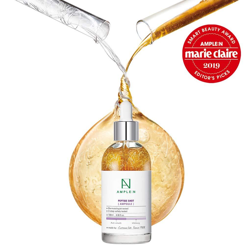 AMPLE:N Peptide Shot Ampoule - Anti-Aging Face Ampoule with Peptide Threads  to Minimize Wrinkles and Improve Firmness - Peptide Serum to Lift Sagging  Skin - Visibly Plump, 3.38 fl. oz. 3.38 Fl