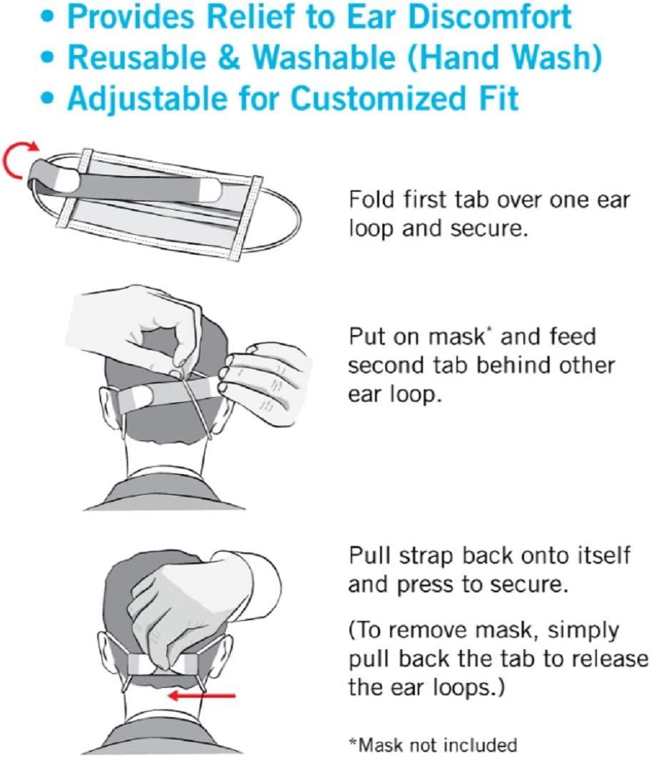 VELCRO Brand Face Mask Extender Straps 4pk Black 12 x 1 Comfortable and