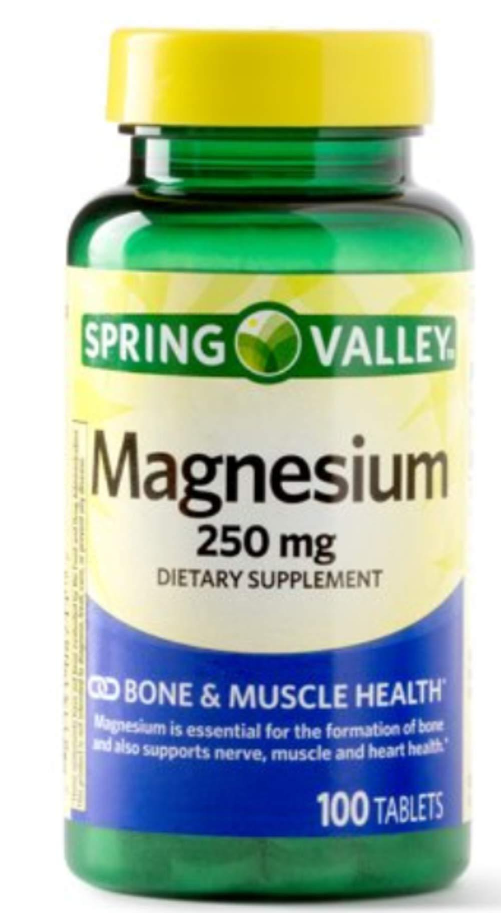 Spring Valley Magnesium 250mg 100 Tablets Essential Mineral Supplement