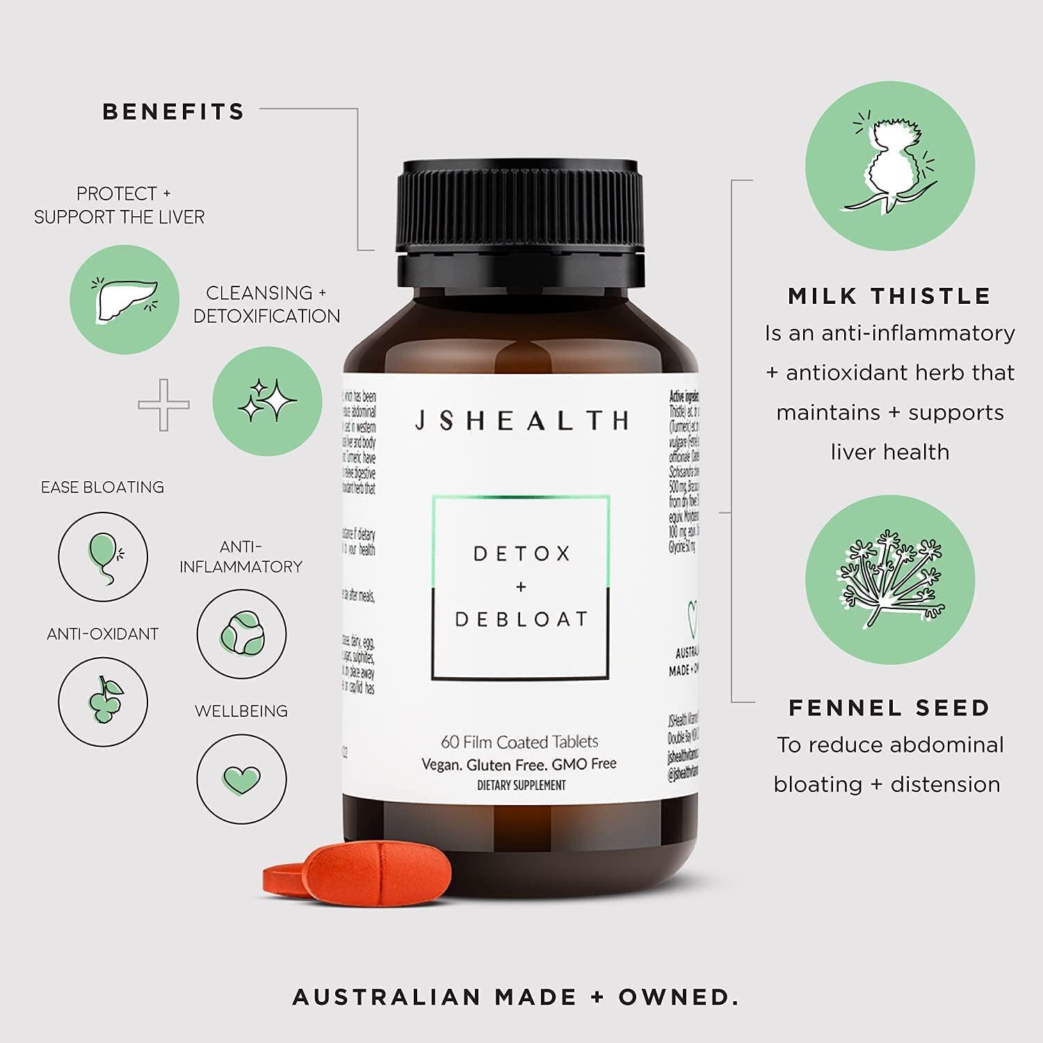 JSHealth Liver Detox and Debloat Formula with Milk Thistle, Turmeric