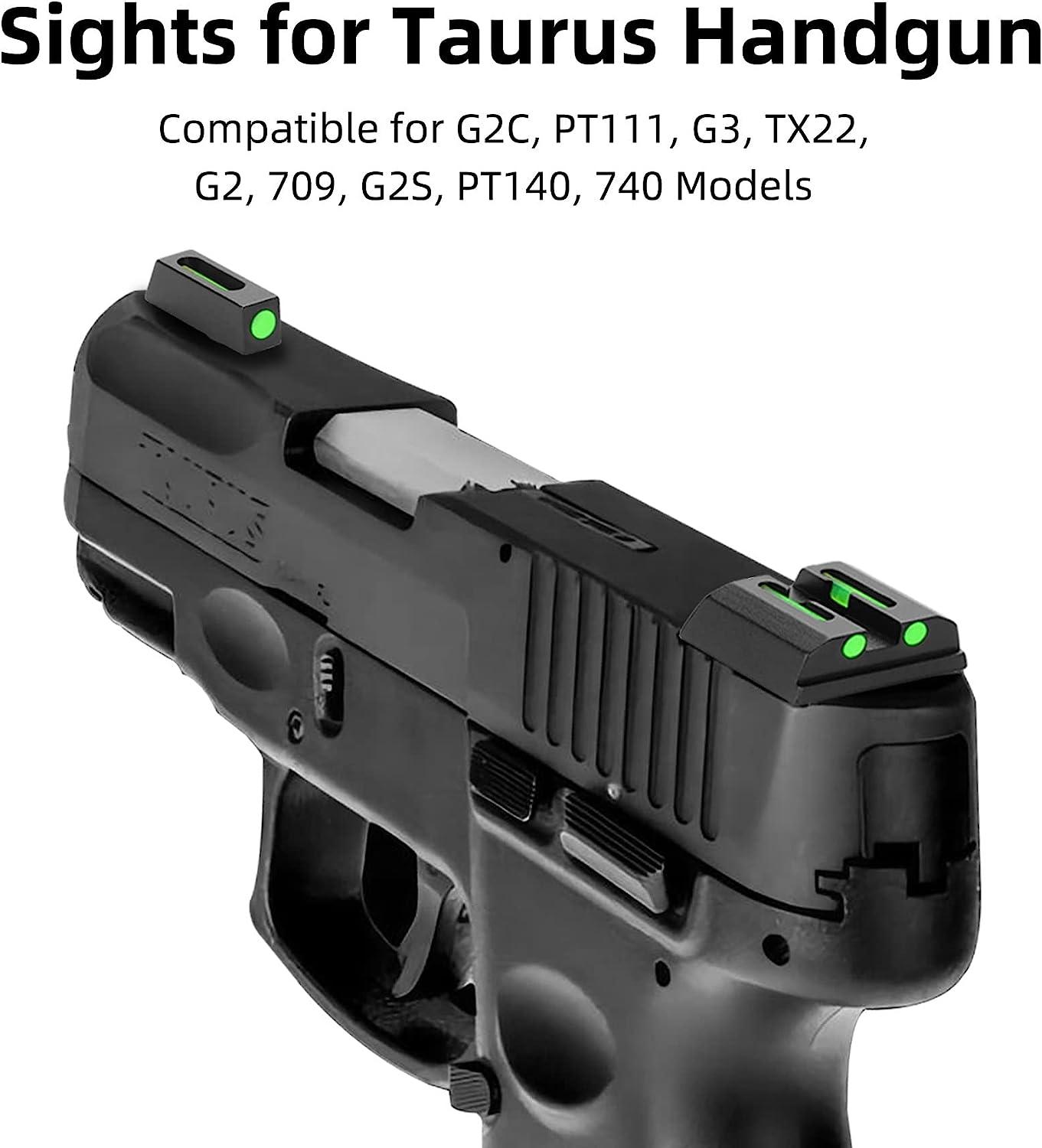 Fiber Optic Red/Green Sights for Taurus G2C, PT111, G3, TX22, 709, G2S