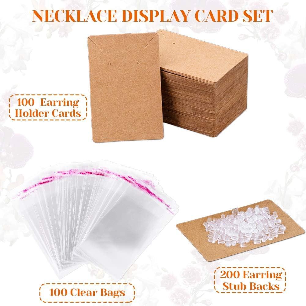 100 Pcs Earring Display Cards With Self-Sealing Bags Earring Cards For Selling  Earring Holder Cards