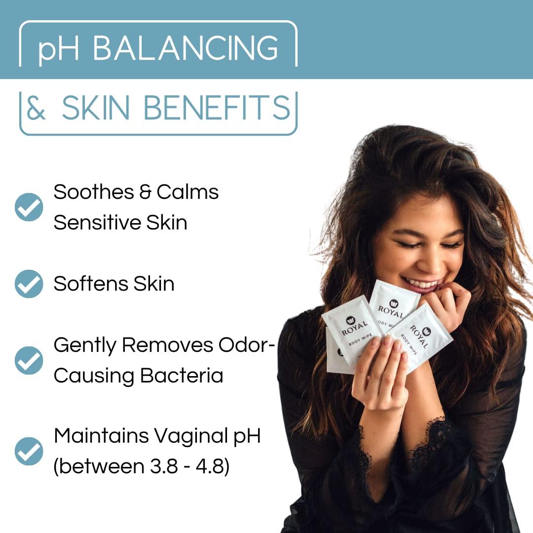 Royal Wet Wipes Flushable Cleansing Body Cloths for Natural Feminine