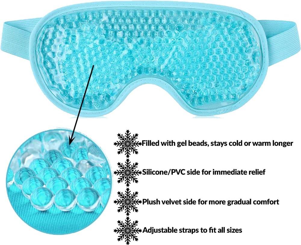 Blue Gel Eye Mask Cooling and Warming Treatment for Tired Puffy Eyes