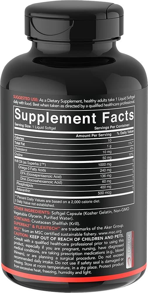 Sports Research Antarctic Krill Oil 1000 mg with Astaxanthin 30