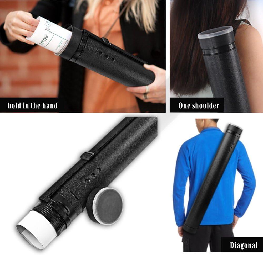 Black Plastic 17.5" X 2.5" Diameter Telescoping Document And Poster Storage Transit Tube W/Nylon Carrying Strap (1 Pack) - For Sale On Dowin
