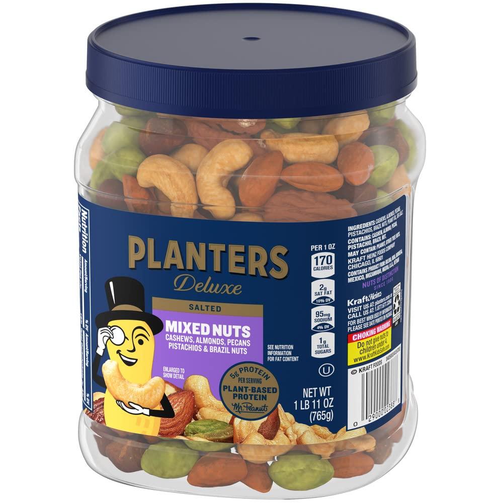 PLANTERS Deluxe Mixed Nuts with Sea Salt, 27 oz. Resealable Container