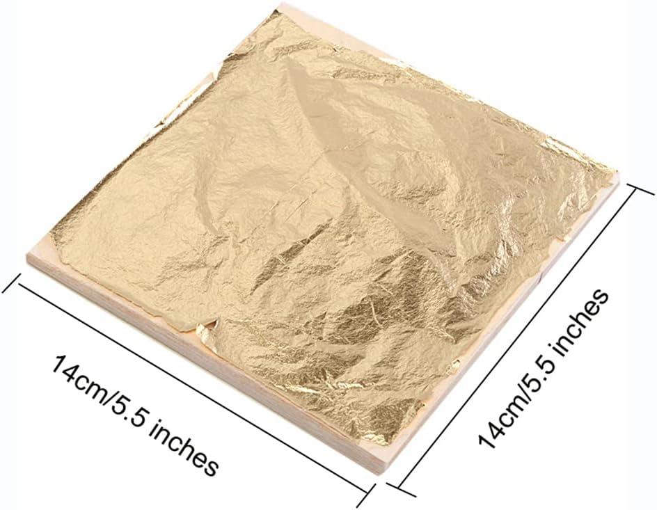 Gold Foil Sheets A.S.K WARQ 100 Sheets Imitation Gold Leaf For Art, Crafts Gold Leaf Paint