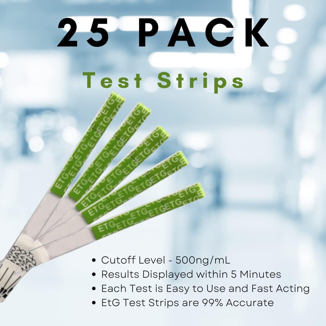 25 Pack ETG Strips 80 Hour Detection Time, Rapid Detection with high