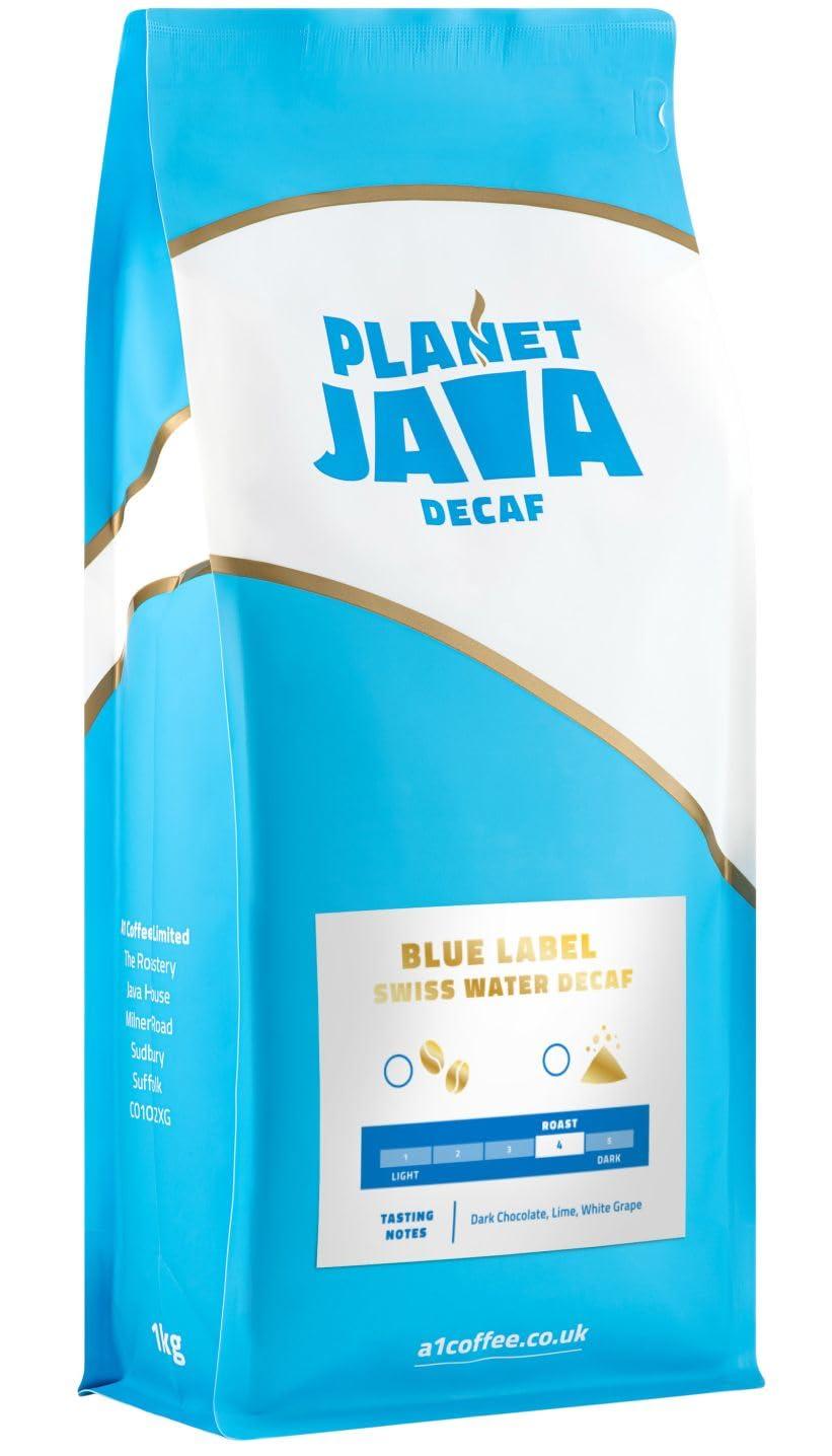 Planet Java Blue Label Swiss Water Decaf Ground Coffee (1 x 1kg Bag ...