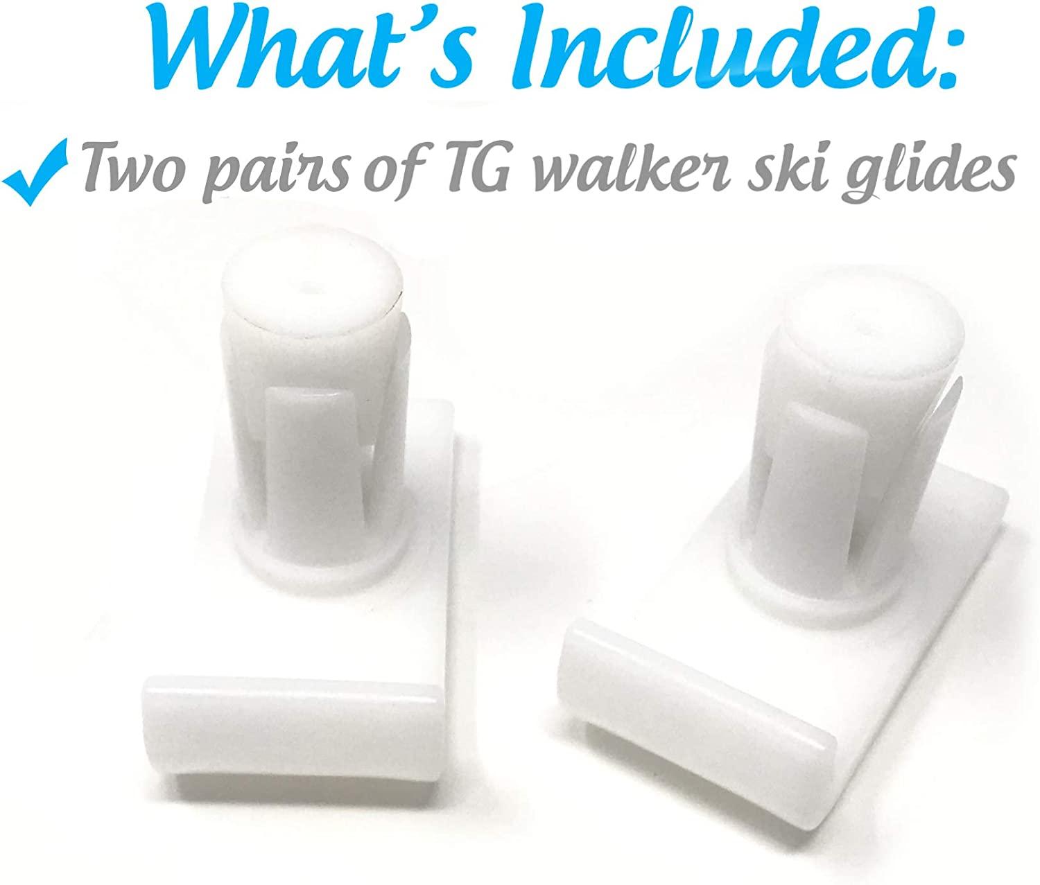 Top Glides Flexfit Universal Walker Ski Glides White 2 Pairs