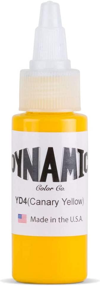 Dynamic Color Co - Traditional Color Set, Includes a 1oz Bottle of Each:  Black, Canary Yellow, Blue, Green, and Fire Red, Made in USA