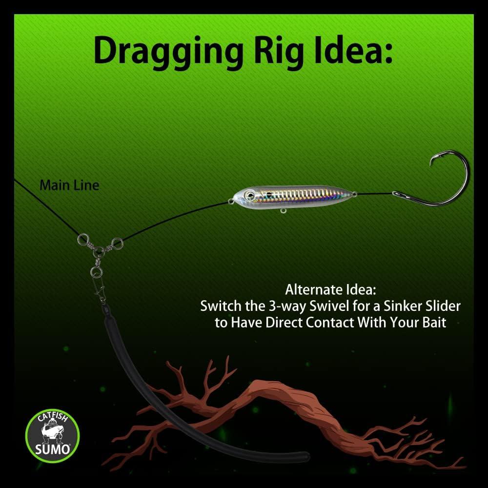 Slip Stick Dragging Weights, No-Snag Sinkers for Dragging, Trolling, Drift,  Bottom Bouncing. Curved Flexible Trolling Lead 2oz, 5-Pack