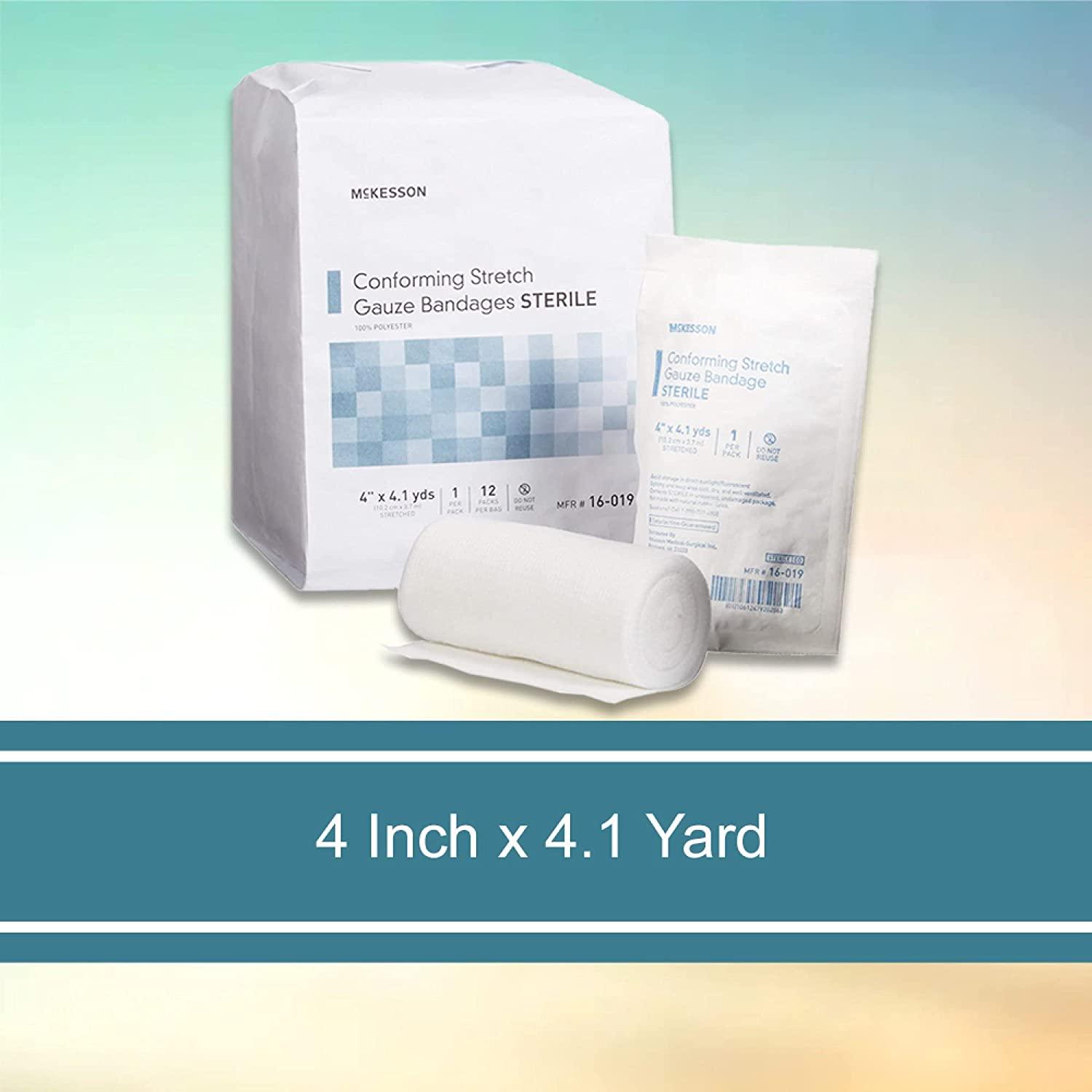 McKesson Sterile Conforming Gauze Bandages 4in x 4.1yd - 12 Count Pack ...
