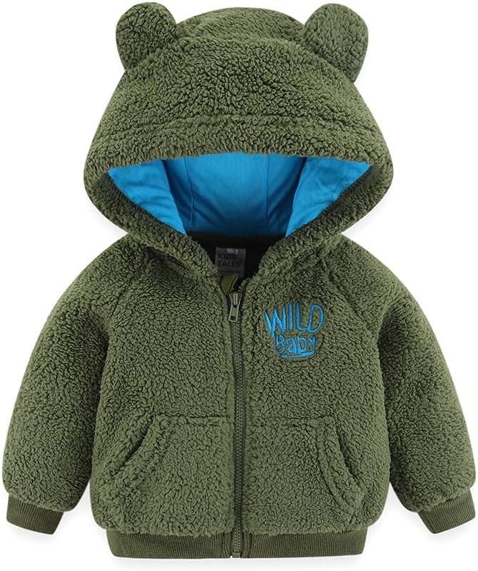 Baby Kids Boys Girls Fleece Teddy Bear Hoodie Coat Winter Warm Fluffy Plush  Hooded Jacket