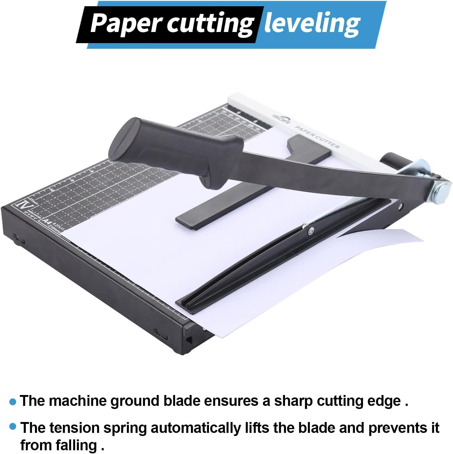 ISDIR Paper Cutter Guillotine, 12 Inch Paper Cutting Board, 12
