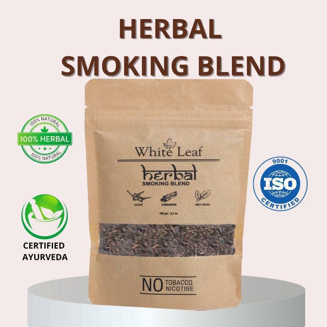 Natural Herbal Smoking Blend - White Leaf Tobacco & Nicotine Free Mixture  100G | Buy Now with Express International Delivery