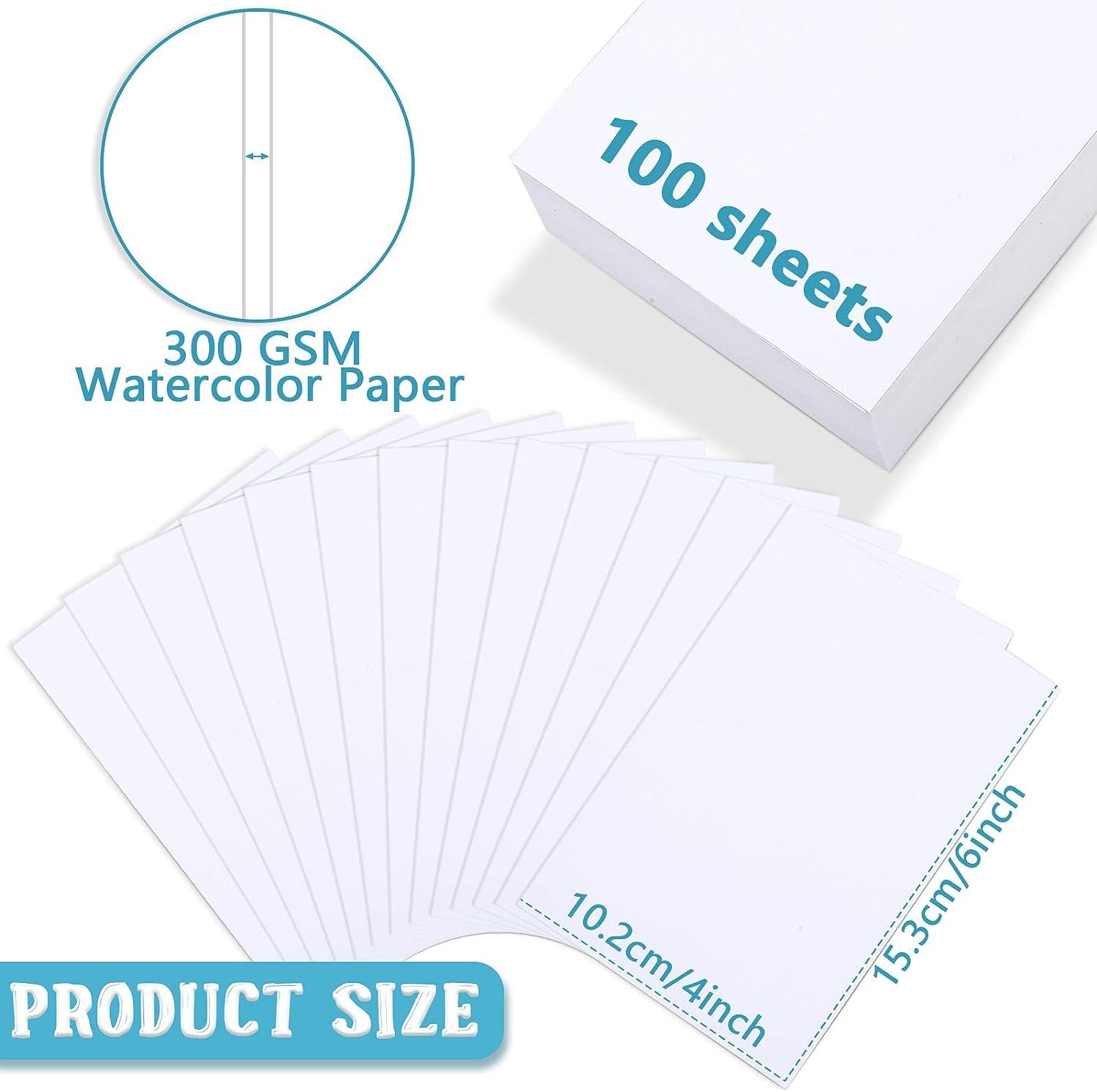 100 Sheet Blank Watercolor Paper 140lb Heavyweight Paper Watercolor Paper  Cards Watercolor Cardstock for Watercolor Painting Invitation Thank You  Note Greeting Card Art Supply Kid Student (4 x 6 Inch)