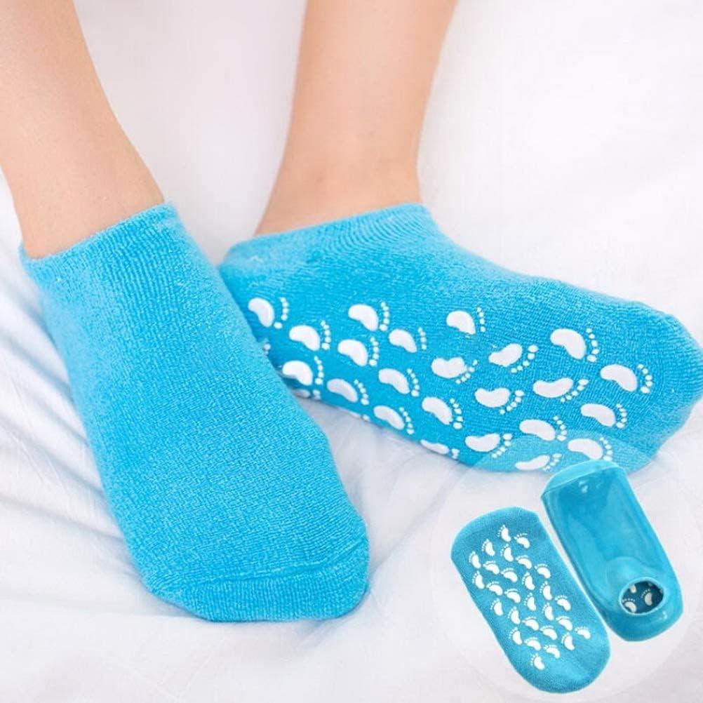 2 Pairs Moisturizing Socks, Gel Socks Soft Moisturizing Gel Socks, Gel Spa  Socks for Repairing and Softening Dry Cracked Feet Skins (Blue & Pink)