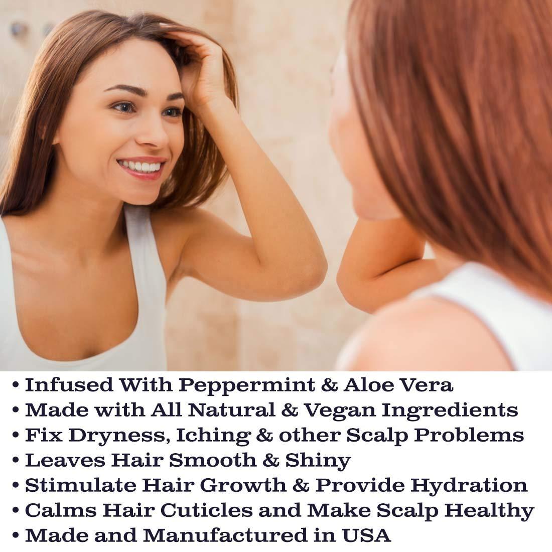 Peppermint & Aloe Hair Scalp Serum - Natural Vegan Treatment for Hydration  & Dryness Relief - 4 FL OZ | Olivia Care