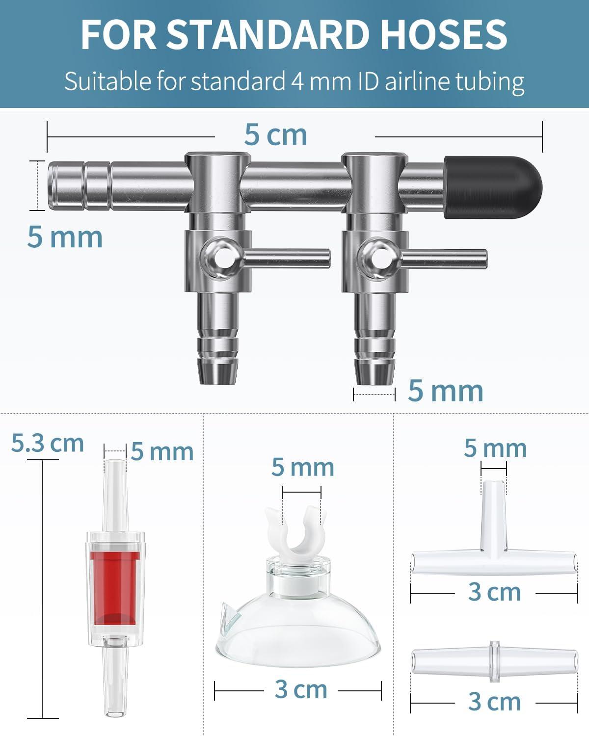 Pawfly 2-Way Aquarium Air Flow Control Valve Distributor Multi