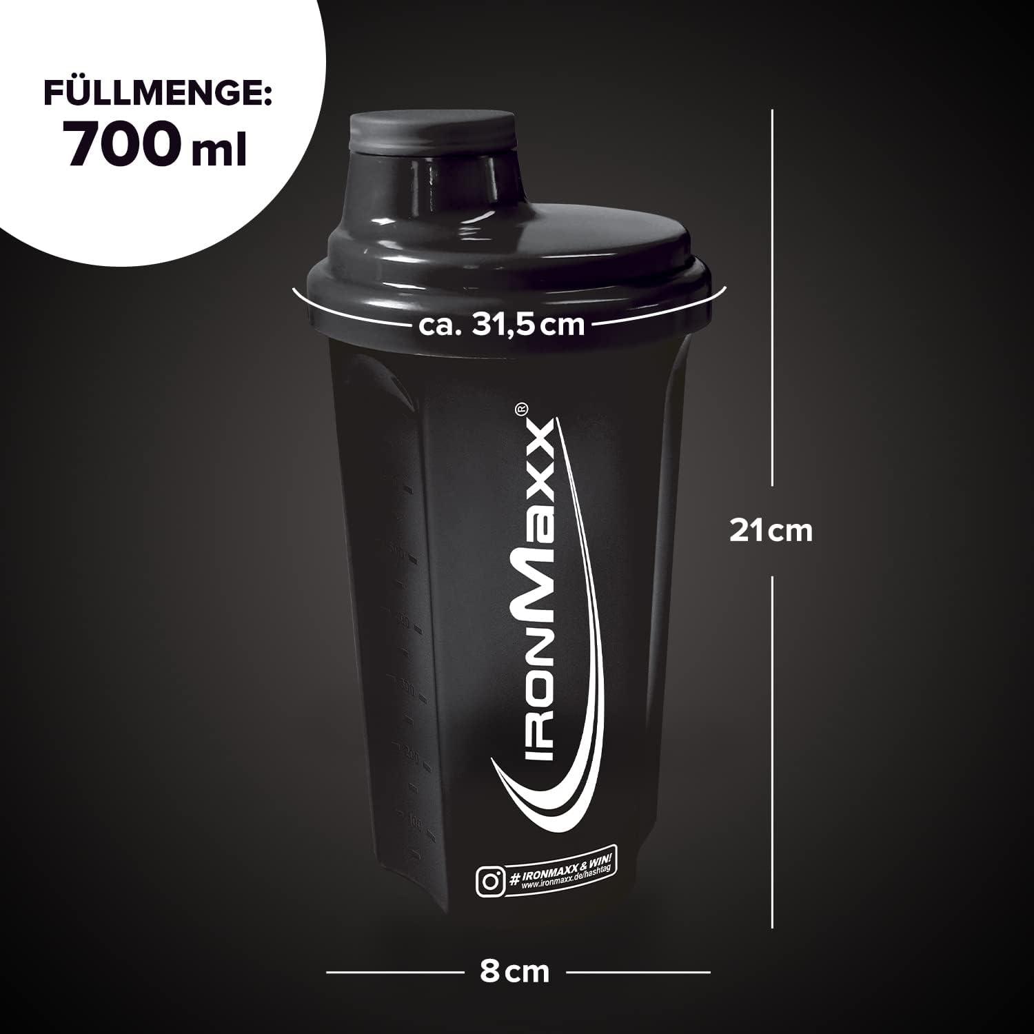 IronMaxx Protein Shaker - Blu Grigio 700ml |Shaker Proteico con Tappo a Vite, Setaccio & Scala Graduata |a prova di perdite, lavabile in lavastoviglie & privo di plastificanti BPA e DEHP