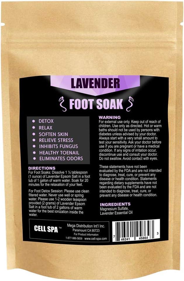 Cell Spa Detox Foot Soak Bath Premium 16 Ounce Lavender Scented Epsom