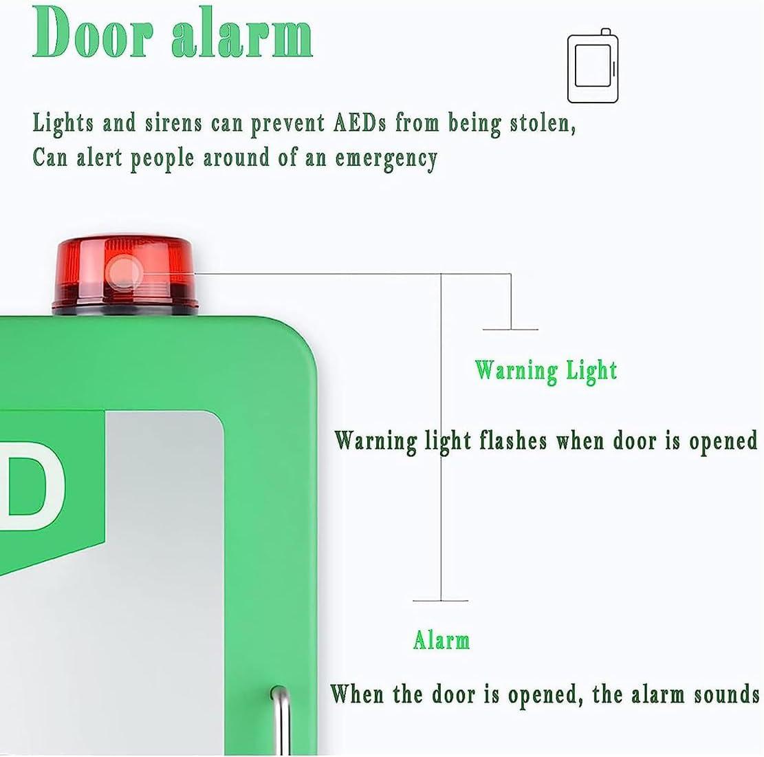 Cymyyds AED Defibrillator Storage Cabinet with Key & Alarm - Ideal for ...